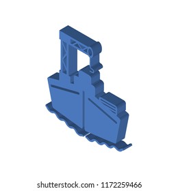 Cargo ship isometric left top view 3D icon