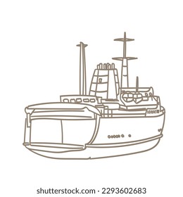 Cargo ship line icon. Freighter, Delivery concept. Can be used for topics like shipment, international, logistics.