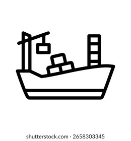 Cargo Ship line icon , vector, pixel perfect, illustrator file 