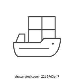 Cargo ship line outline icon