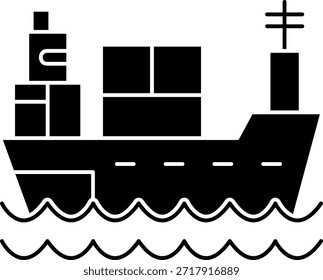 Cargo ship Line vector Icon Design