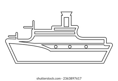 cargo ship line vector illustration,Military ship outline vector,
