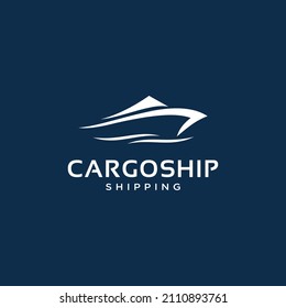 cargo ship logistic logo design template