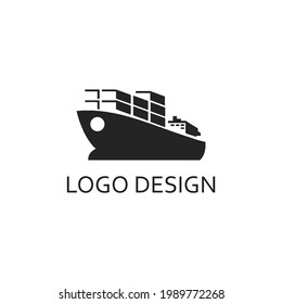 barco de carga para diseño de logotipo