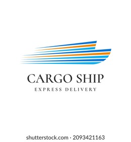 logotipo de entrega rápida de buques de carga