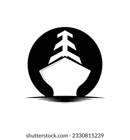 Cargo Ship Logo Design, Ocean Transportation Vector, And Cruise Ship, Cargo, Logistics, Sailing School, Speedboat