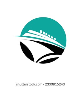 Cargo Ship Logo Design, Ocean Transportation Vector, And Cruise Ship, Cargo, Logistics, Sailing School, Speedboat