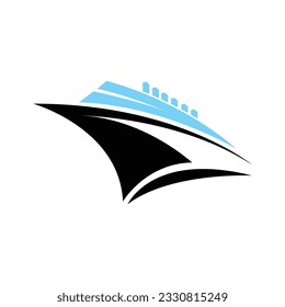 Cargo Ship Logo Design, Ocean Transportation Vector, And Cruise Ship, Cargo, Logistics, Sailing School, Speedboat