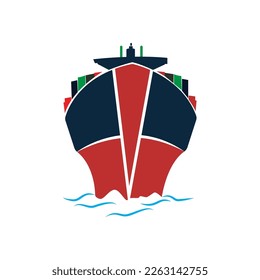 Cargo ship Logo Design Template.