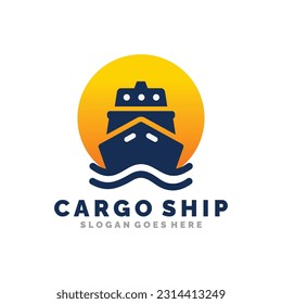 Cargo ship logo design vector illustration