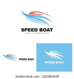 Cargo Ship Logo, Fast Cargo Ship Vector, Sailboat, Design For Ship Manufacturing Company, Waterway Sailing, Marine Vehicles, Transport, Logistics