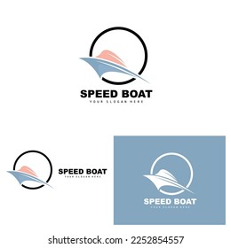 Cargo Ship Logo, Fast Cargo Ship Vector, Sailboat, Design For Ship Manufacturing Company, Waterway Sailing, Marine Vehicles, Transport, Logistics