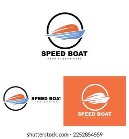 Cargo Ship Logo, Fast Cargo Ship Vector, Sailboat, Design For Ship Manufacturing Company, Waterway Sailing, Marine Vehicles, Transport, Logistics