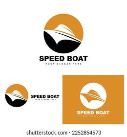 Cargo Ship Logo, Fast Cargo Ship Vector, Sailboat, Design For Ship Manufacturing Company, Waterway Sailing, Marine Vehicles, Transport, Logistics