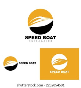 Cargo Ship Logo, Fast Cargo Ship Vector, Sailboat, Design For Ship Manufacturing Company, Waterway Sailing, Marine Vehicles, Transport, Logistics