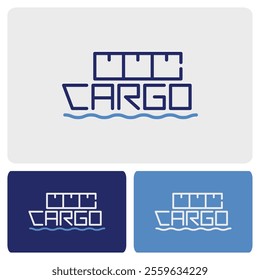 Cargo Ship Logo Letter Design, Design for Shipping Expedition Company, Shipping on Waterways, Marine Vehicles, Transportation, Logistics.