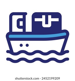 Cargo Ship Mixed Icon - Icono único, Vector