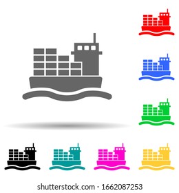 cargo ship multi color style icon. Simple glyph, flat vector of transport icons for ui and ux, website or mobile application