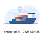 Cargo Ship Sailing for International Product Transportation. Global Shipping Solutions Ensuring Efficient Overseas Logistics and Seamless Freight Movement for Import and Export of Goods.