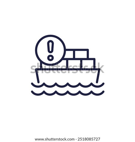 cargo ship, shipment delay line icon
