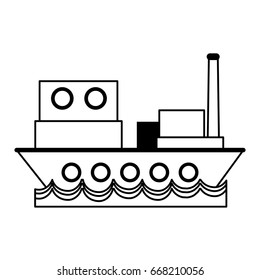 cargo ship sideview icon image 