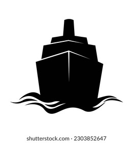cargo ship silhouette design. container ship sign and symbol.