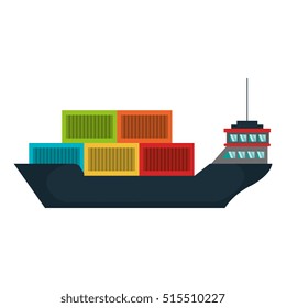 cargo ship silhouette icon