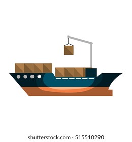 cargo ship silhouette icon