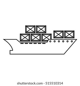cargo ship silhouette icon