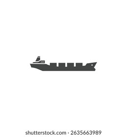 Cargo ship silhouette Icon flat vector design