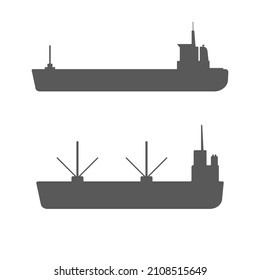 cargo ship silhouette illustration or cargo ship icon