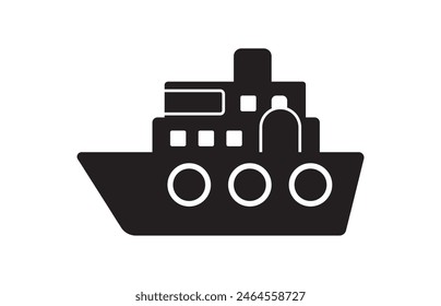 cargo ship silhouette isolated white background