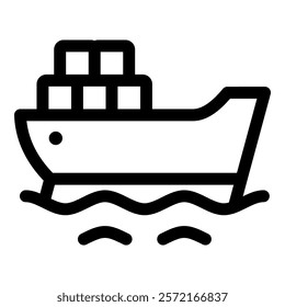 Cargo Ship Simple Vector Icon Collection