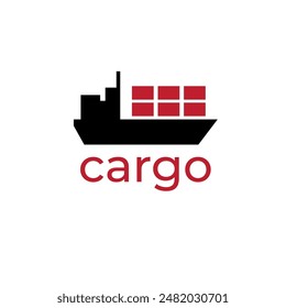 cargo ship simple vector illustration