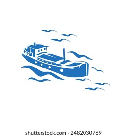 cargo ship simple vector illustration