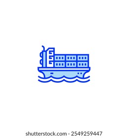 Cargo Ship Solid Icon. linear style sign for mobile concept and web design. Outline vector icon. Symbol, logo illustration. Vector graphic