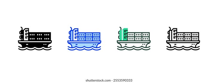 Cargo Ship Solid Icon. linear style sign for mobile concept and web design. Outline vector icon. Symbol, logo illustration. Vector graphic