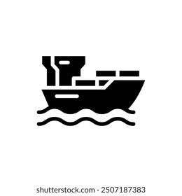 cargo ship solid icon vector design good for web or mobile app