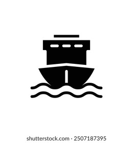 cargo ship solid icon vector design good for web or mobile app