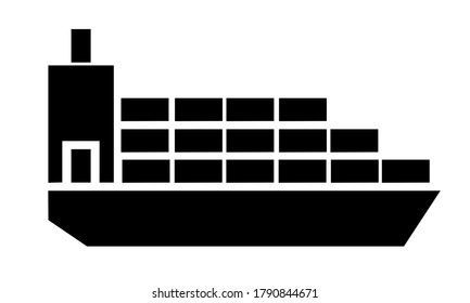 Cargo ship symbol for the transportation industry.