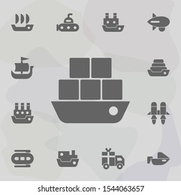 Cargo, ship, tanker icon. Simple set of transport icons. One of the collection for websites, web design, mobile app