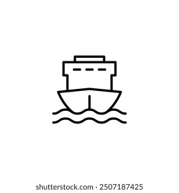 cargo ship thin outline icon vector design good for web or mobile app