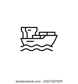cargo ship thin outline icon vector design good for web or mobile app