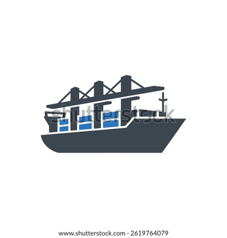 Cargo Ship Transport Icon Isolated On White Background