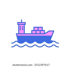 Barco de carga para el icono del Transporte