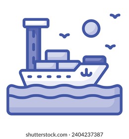 Cargo ship vector design, visually perfect icon of freight ship, maritime ship