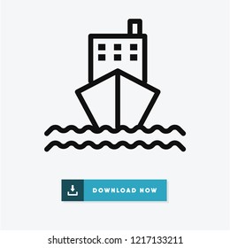 Cargo ship vector icon