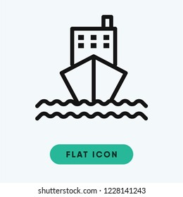 Cargo ship vector icon