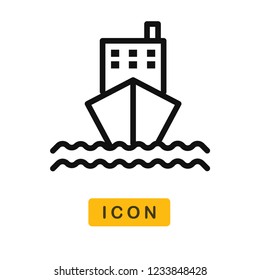 Cargo ship vector icon