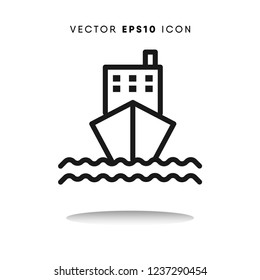 Cargo ship vector icon